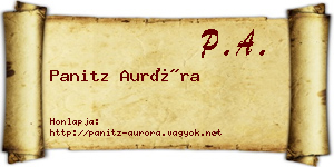 Panitz Auróra névjegykártya